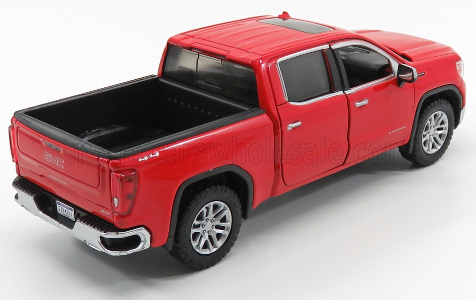 GMC, Sierra 1500 SLT, Doppelkabine, Baujahr 2019, rot, Modellauto 1:27, Motor Max