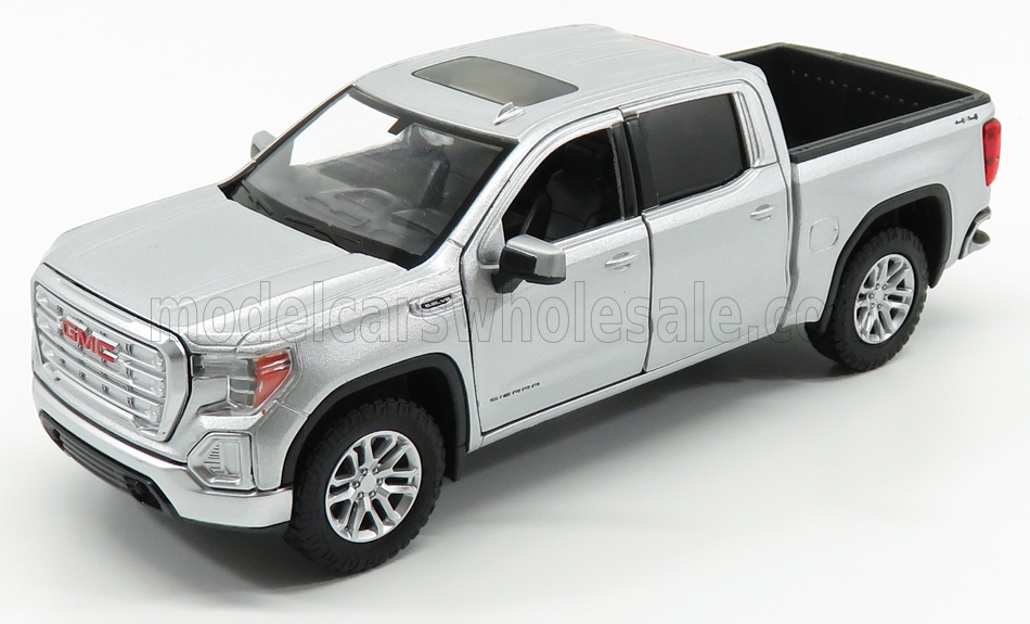 GMC, Sierra 1500 SLT, Doppelkabine, Baujahr 2019, silber, Modellauto 1:27, Motor Max