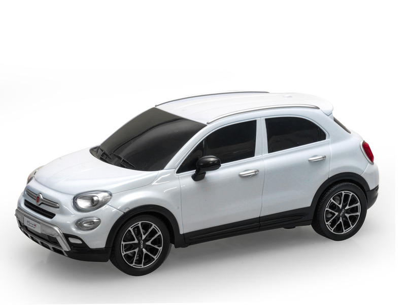 FIAT 500x - Gelndewagen? - Fertigmodell-Kunststoff ,wei mit RC-Radio Control. Der kompakte Gelndewagen von Fiat ist noch kompakter geworden! Jetzt auch im Mastab 1:24 (18 cm) erhltlich, behlt es jedoch alle Eigenschaften groer Funksteuerungen bei, vor allem sthetische Details. Mit Frontscheinwerfern. Erhltlich in 2 Farben: rot und wei