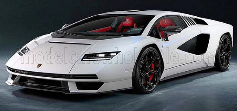 Bburago 1/24 - Lamborghini - Countach LP 800-4 2021 - wei - white  - Bburago 21102w - Modelcarswholesale 148634