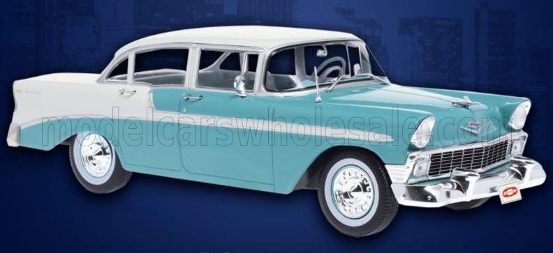 Edicola 1/24 - Chevrolet - Bel Air Sedan 1956 in grn wei.  Epoche III - mit Kunststoffvitrine. Die-Cast Model in 1:24, MEXCOLL24013