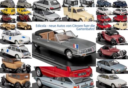 Autos fr die Gartenbahn von Citroen. Hersteller: Edicola 