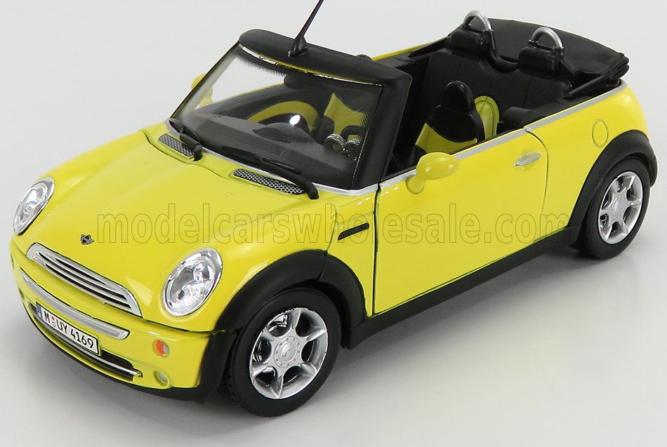 Hongwell - 1/24 - Mini-Cooper Cabriolet offen aus 2004 in Gelb - C125-076 - die cast