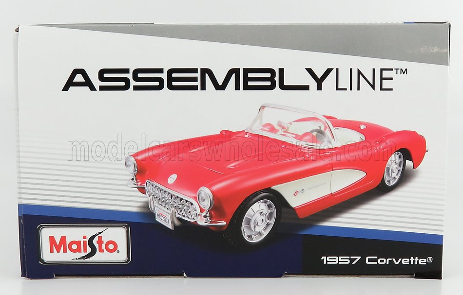 Maisto 1/24 - Chevrolet - Corvette Spider 1957 - Rot-wei - Bestellnummer: 39275-KIT