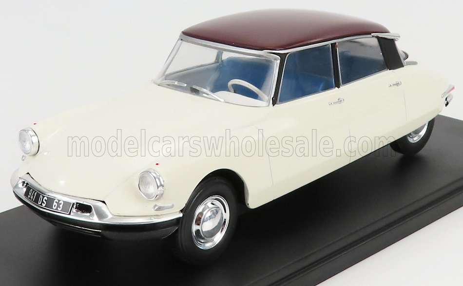 Citroen, Citroen DS 19, Baujahr 1956, elfenbein, braun, Citroen-Collecton-Hachette, 1:24