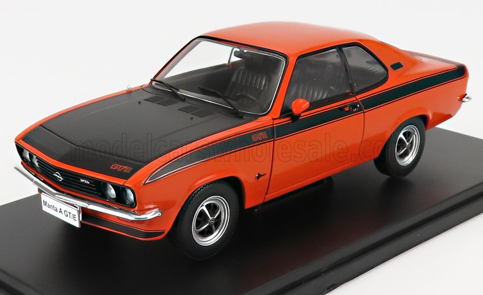 Edicola, 1:24, Maßstab 1:24, Modellauto, Opel Manta A, Opel Manta A GT/E 1974, kupfer (orange),  schwarz, die-cast, Hachette-Opel-Kollektion