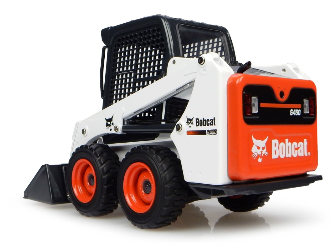 Universal Hobbies, UH8110, Bobcat S450, Bagger mit Ladeschaufel, Rotluchs, 1:24, wei/schwarz, rote Felgen, Erdarbeiten, Spur G News, Spur G Magazin, blog.spur-g-news, 