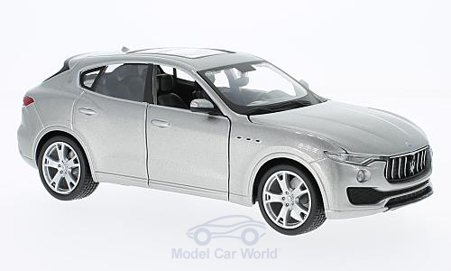 Bburago Modellauto fr die Gartenbahn in Mastab 1:24, Maserarti Levante, Silberfarbig, Bburgago Nr. 218570