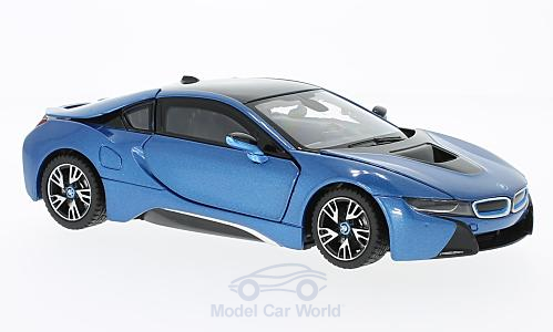 RASTAR Modellauto fr die Gartenbahn in Metall/Kunststoff, BMW i8 - Art.Nr. 221058, blau, Mastab 1:24