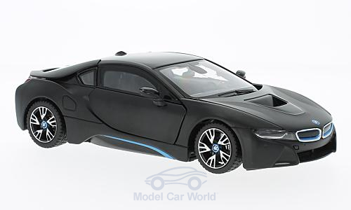 RASTAR Modellauto fr die Gartenbahn in Metall/Kunststoff, BMW i8 - Art.Nr. 221056 - matt-schwarz, Mastab 1:24