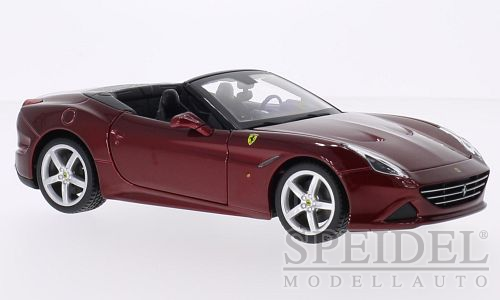 BBurago, Ferrari, Ferrari California, Ferrari California T, metallic-dunkelrot, Verdeck geoeffnet, Ferigmodell 1:24