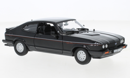 Ford Capri, Ford Capri MK III, schwarz mit Decor, Baujahr 1982, Moellauto fr die Gartenbahn, 1:24 