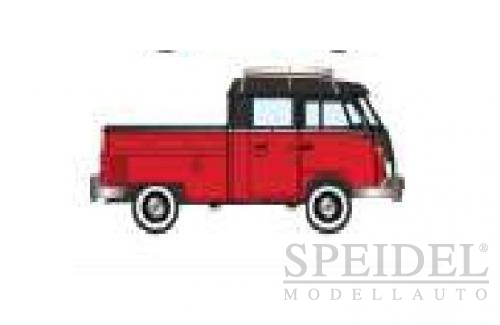 VW T1 Pick Up - Doppelkabine mit Gepcktrger - rot/schwarz - MOM 79552 - Motor Max