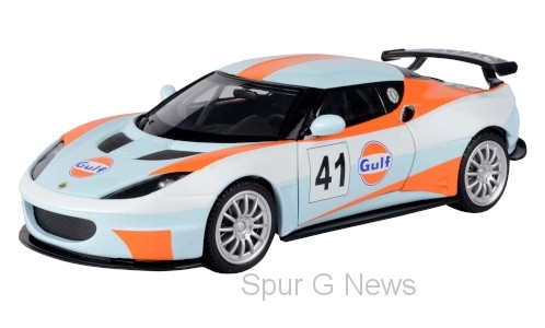 Lotus Evora GT4, No.41, Gulf, 1:24, blau Orange