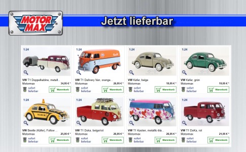 bersicht von lieferbaren Automodellen fr die Gartenbahn von MOTORMAX