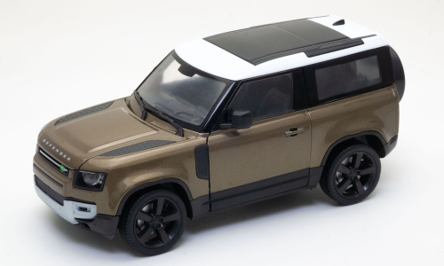 Land Rover Devender, Baujahr 2020, metallic-braun/weiss, Modellauto für die Gartenbahn, 