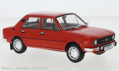 Skoda 105L, in rot, Baujahr 1976, Epoche IV, Muster - noch nicht fertiggestellt. WhiteBox WB 124099