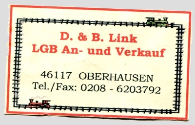 Visitenkarte von D. & B. Link - Oberhausen 