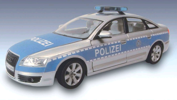 Audi - Polizeiauto (silber/blau) - Art. Nr. 123x-012 - cararama 
