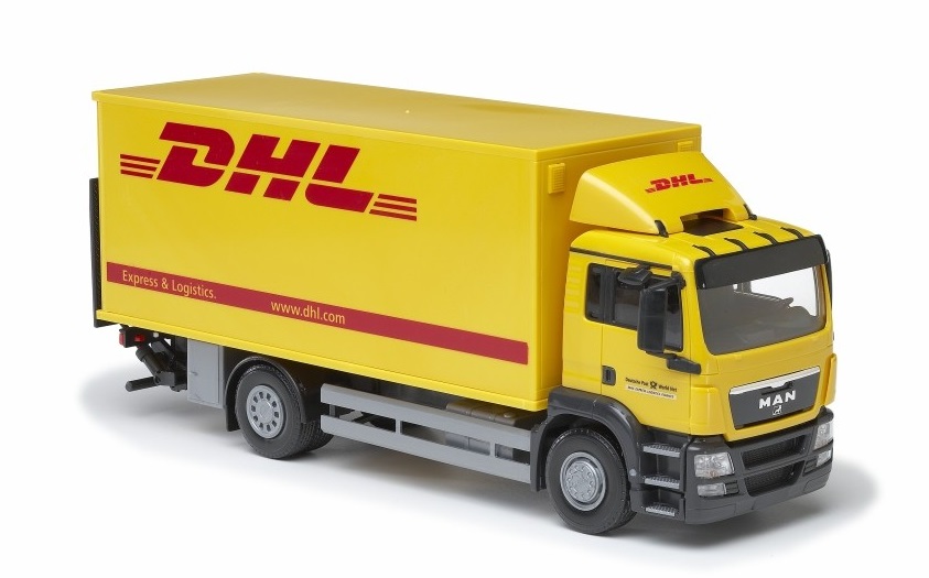 MAN LKW mit DHL Werbung - Grundmodell von EMEK. Fahrbares Modell mit Gummibereifung, LIPO AKKU fr die Gartenbahn. Lieferung nur auf Bestellung und 3-4 Wochen Produktionszeit. Lieferzeit hngt auch von der Verfgbarkeit des Modells ab. 