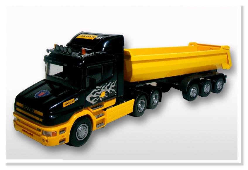 EMEK 22524 - Rundmuldenkipperauflieger - SCANIA Hauber, 3/3 achsiger Rundmuldenkipperauflieger, Mastab 1:25