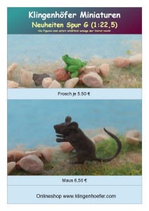 Neuheiten von Klingenhfer - Figuren:  Frosch und Maus !