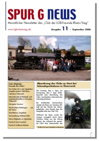 Spur-G-News Ausgabe 11 / September 2006 - Zum download einfach auf das Bild klicken!