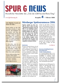 Spur-G-News Ausgabe 4 / Februar 2006 - anklicken und zum PDF download gelangen. 