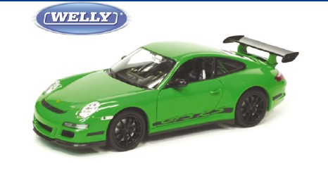 Porsche 911 (997) GTR3 RS in "gift-grn".... Modellauto im Mastab 1:24 von WELLY