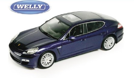 Porsche Panamera S in dunkelblau - Modellauto fr die Gartenbahn in 1:24 von Welly 