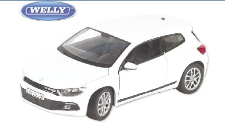 VW Scirocco in wei von Welly fr die Gartenbahn - Modellauto im Mastab 1:24 