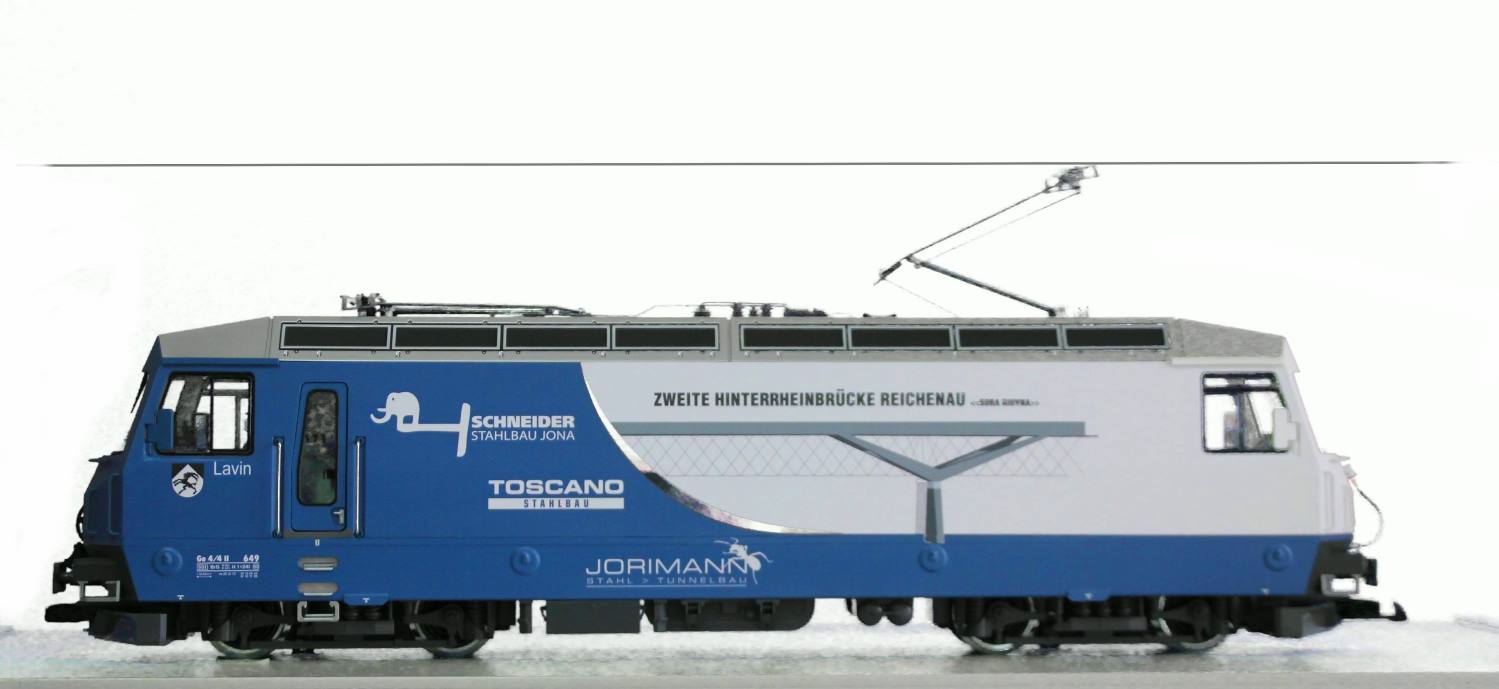 Folierung von KISS Modellbahn Service - Ge 4/4 III LAVIN "Zweite Hinterrheinbrcke Reichenau". 