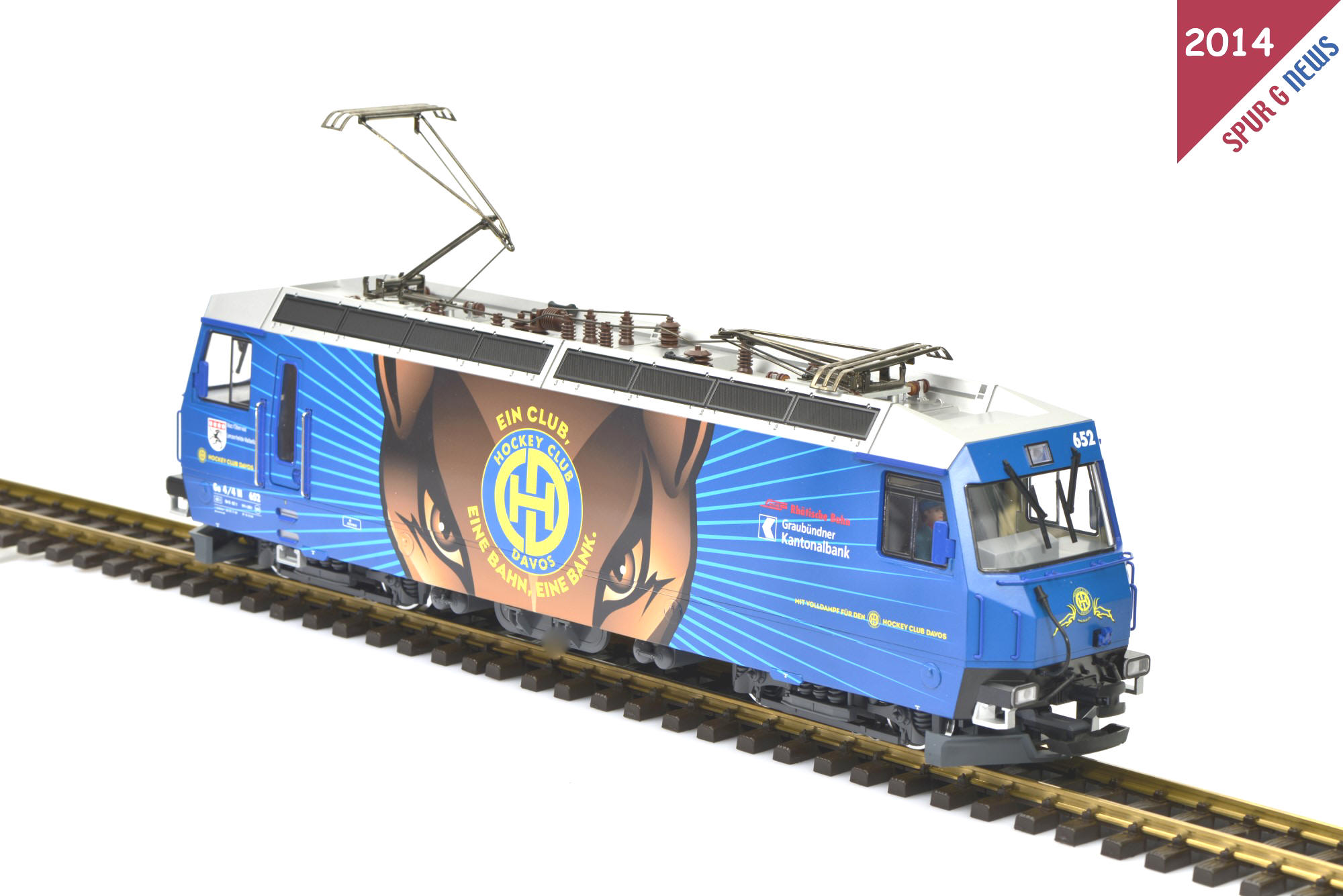 Ge 4/4 III von LGB mit Sonderlackierung HC Davos von KISS Modellbahnservice