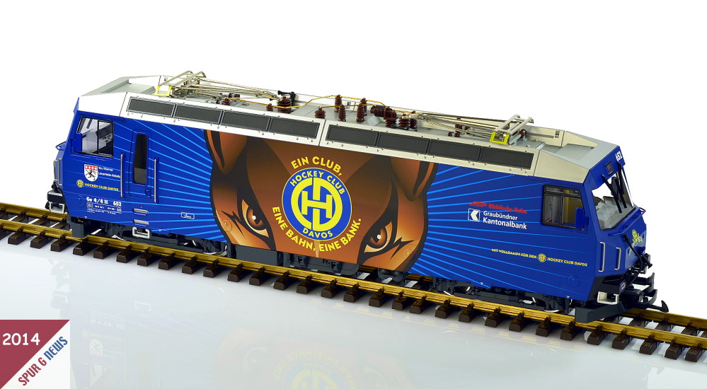 Ge 4/4 III von LGB mit Sonderlackierung HC Davos von KISS Modellbahnservice