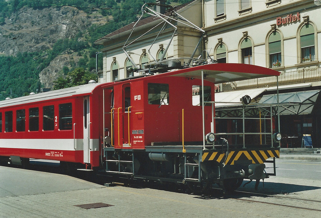 Vorbildfoto vom Messingmodell - Neuheit Dezember 2016 - von Kiss Modellbahnen: Te 2/2 der Furka Oberalp Bahn - FO - Art. Nr. 610 133 - FO Nr. 4926 