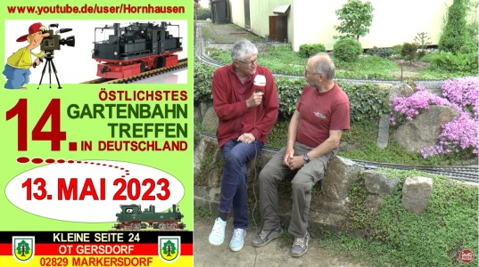 Filmbeitrag vom 14. östlichsten Gartenbahn Treffen in Hornhausen.  