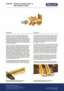 Klicken Sie auf das linke Bild und sie können das Datenblatt des neuen Massoth Schienenverbinders direkt von der Massoth Seite herunterladen.