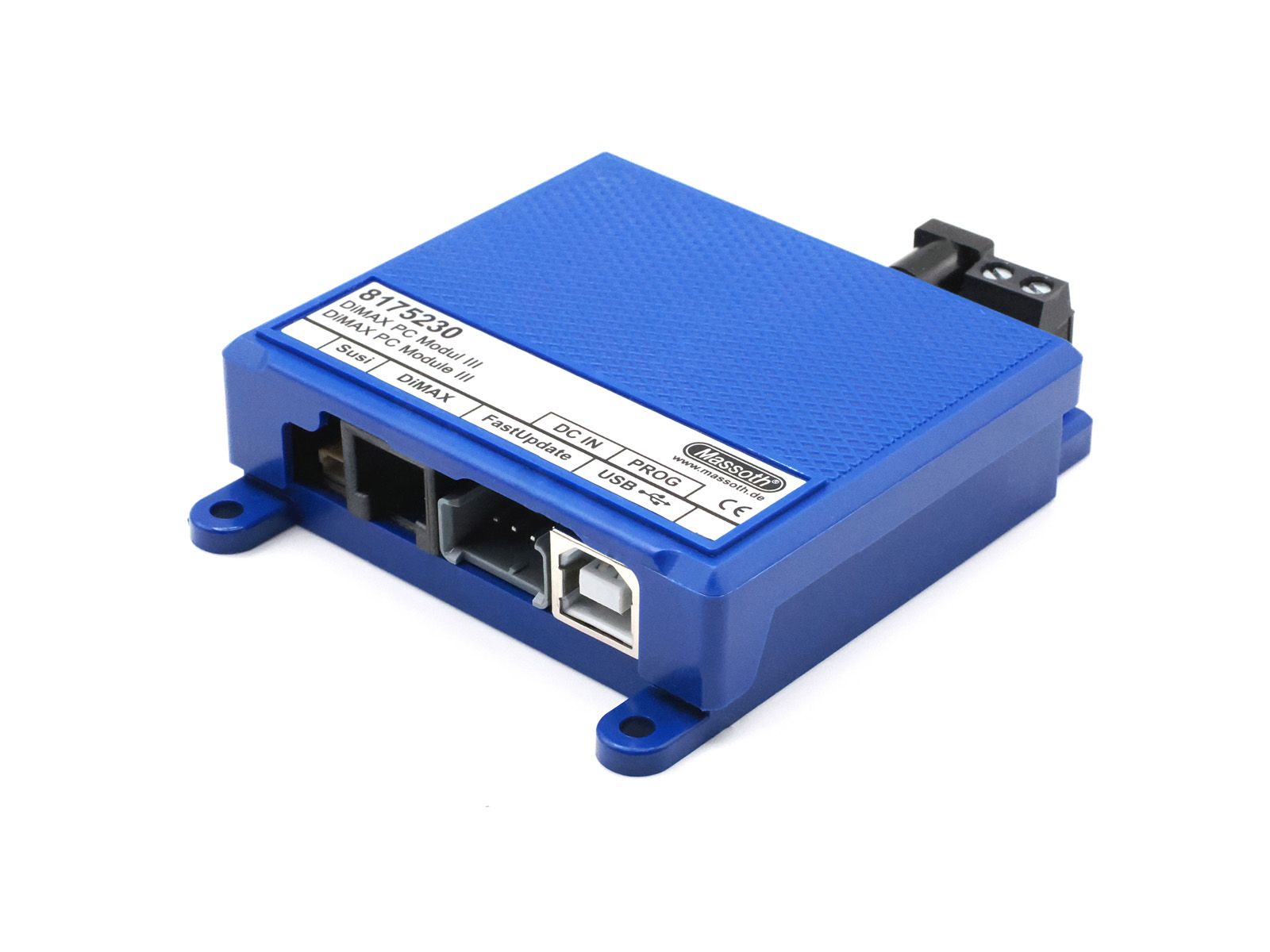 8175230 DiMAX PC Modul III: Komplett berarbeitetes PC Modul mit neuester Hardware, jetzt unter anderem mit DC Steckbuchse fr den Anschluss des Netzteils, zustzlicher SUSI Schnittstelle, vorbereitet fr das neue UltraFastUpdate der nchsten Decodergeneration. Das neue PC Modul wird in Krze auch mehrere neue Softwarefunktionen untersttzen. 