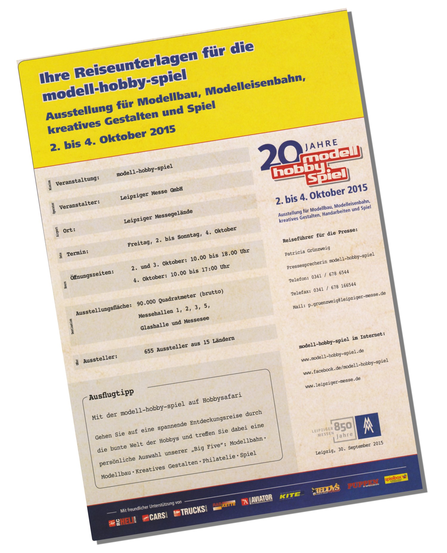 2015 scheint ein "Jubilumsjahr" zu sein! Wir, der Club der LGB Freunde Rhein Sieg e.V. bestehen 30 Jahre, unser Spur G Magazin 10 Jahre und die Messe in Leipzig ffnet zum 20ten Mal die Messehallen zur Ausstellung fr Modellbau, Modelleisenbahn, kreatives Gestalten, Handarbeiten und Spiel. 