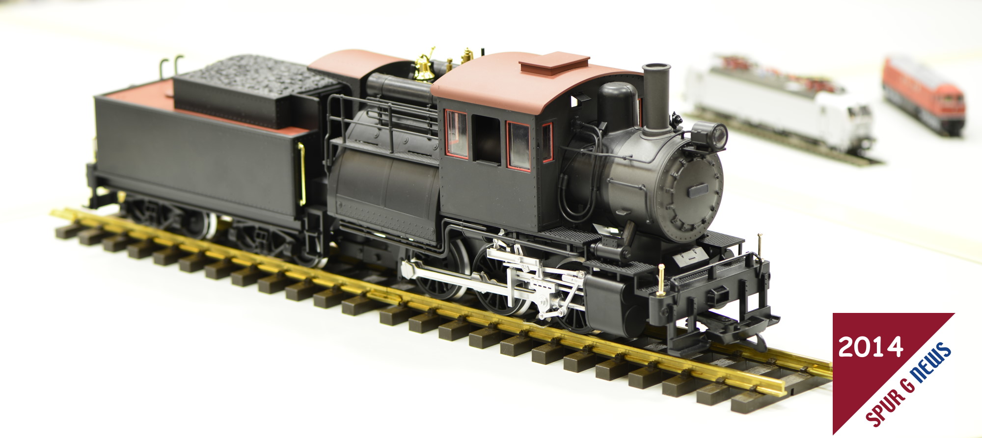 Formneuheit 2014 - PIKO Artikel Nummer 38240 - Dampflokomotive "Camelback" 0-6-0 der Reading Company wird im zweiten Quartal 2014 voraussichtlich erscheinen. Die US-Lok ist bereits mit Sound- und Dampffunktion ausgerstet. Das Bild zeigt ein unbedrucktes Handmuster auf der Pressekonferenz vom 09. Janaur 2014 im Hause PIKO. Der unverbindliche Verkaufspreis wird bei 470,00 EUR liegen. 