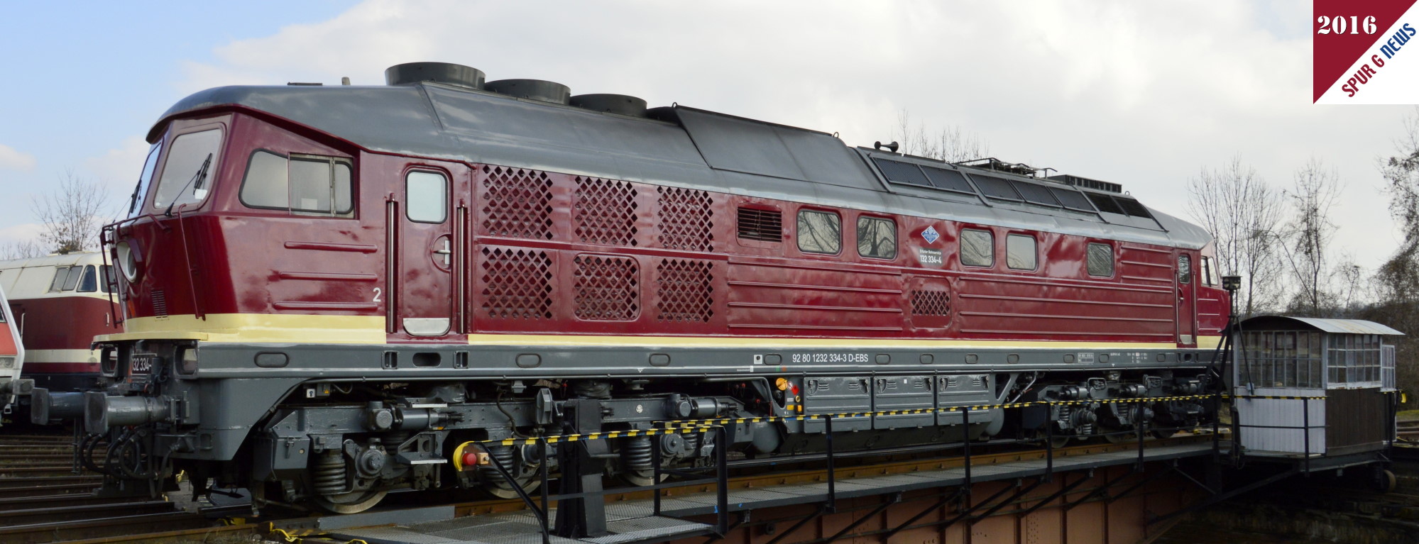 BR 132 - Originallokomotive am 16.03.2016 im Eisenbahnmuseum Weimar auf der Drehscheibe. 