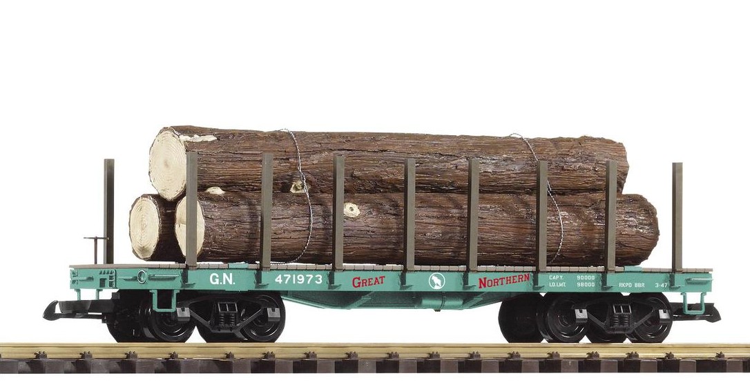 Art. Nr. 38721 Rungenwagen Great Nothern mit Holzladung - 3 Baumstmme