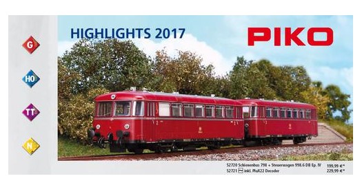 Danke sagt PIKO fr das tolle Jahr 2017 mit dem Flyer der Highlights 2017. 