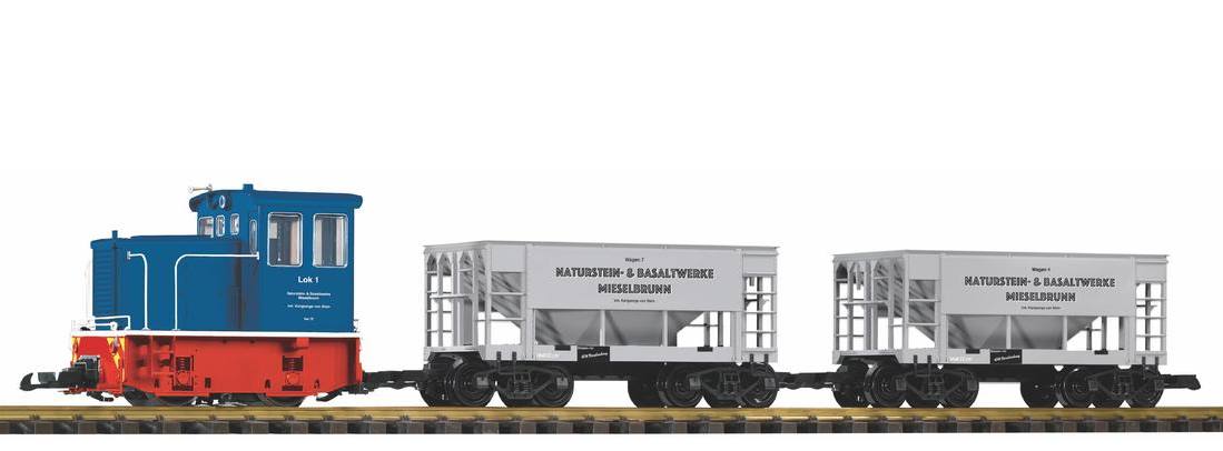 PIKO Neuheit 2019 - Artikel Nummer 37151 -G Start-Set Gterzug GE-25 Ton Lok und zwei Wagen. 