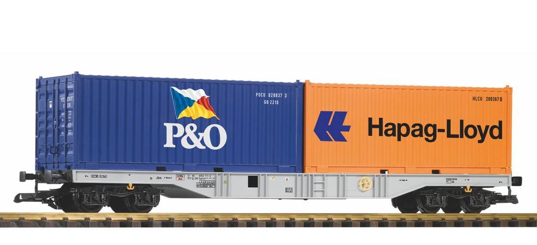 PIKO Neuheit 2019 - Art. Nr. 37751 - Containerwagen mit zwei 20 Fu Containern der DB AG - P&O und Hapag Lloyd. 