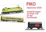 PIKO - Auslieferung der Neuheiten bis Ende Juli 2020 an den Fachhandel - Flixtrain Lok und Wagen, sowie Güterwagen Club Cola