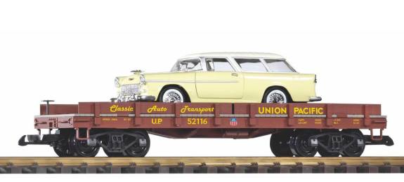 G Gterwagen - FlatCar beladen mit Chevy Nomad - Autotransportwagen - Art. Nr. 38769 - UP (Union Pacific) 