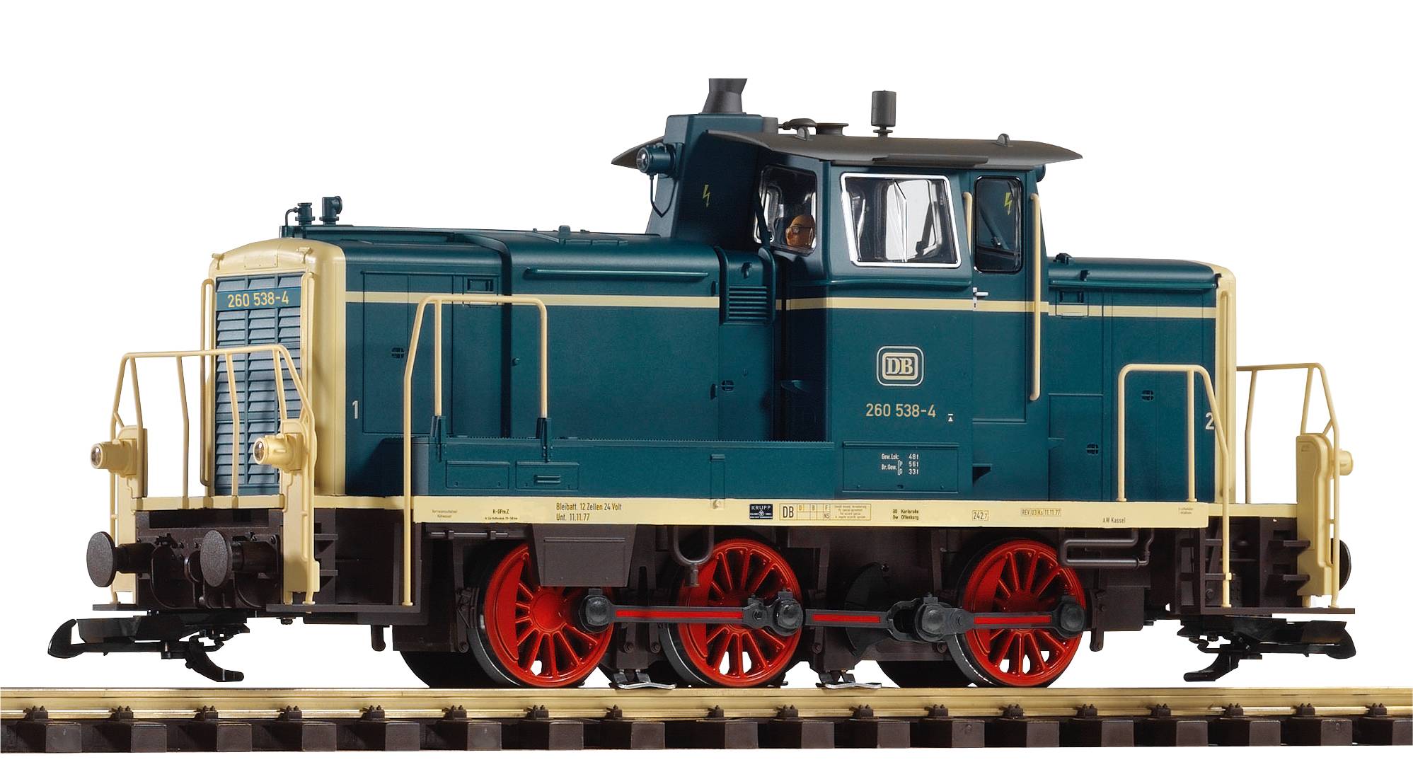 Farbvariante der V 60 der Deutschen Bundesbahn in blaubeiger Lackierung