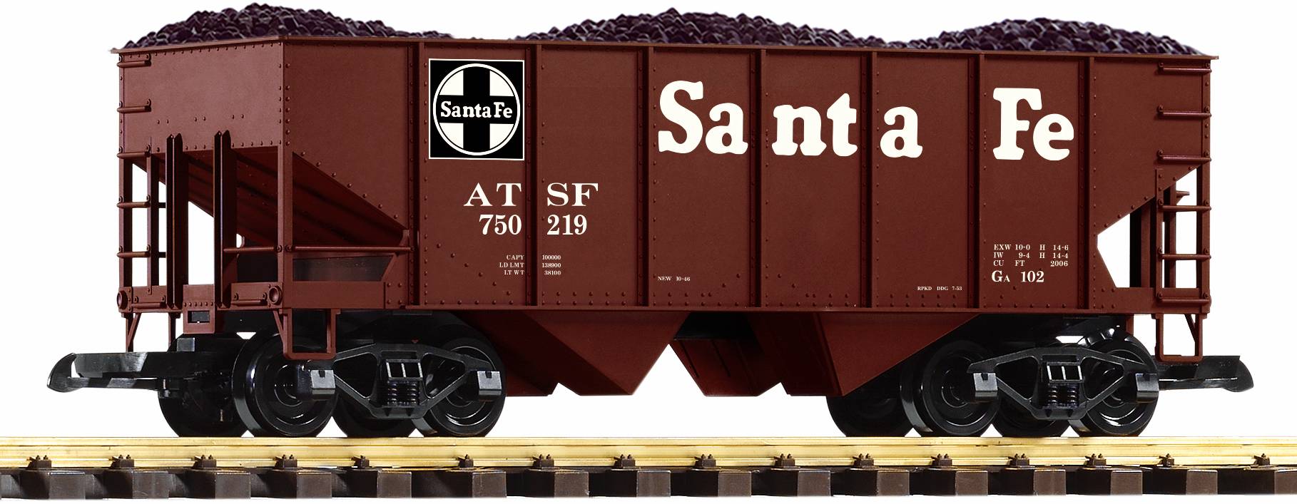 PIKO Art. Nr. 38918 - Druckvariante des Schttgutwagens im Design der US Bahngesellschaft Santa Fe mit Kohleladung