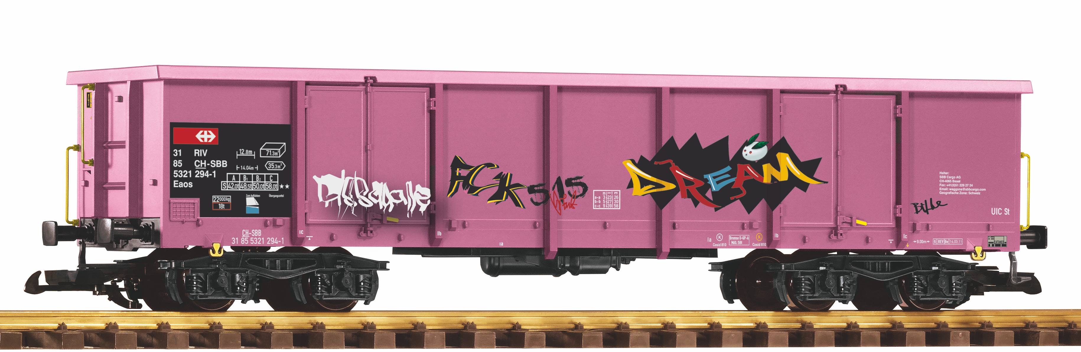 G offener Güterwagen Eaos Gondola pink, SBB - Epoche VI . 37013, nr. 534 5 5 348-6
